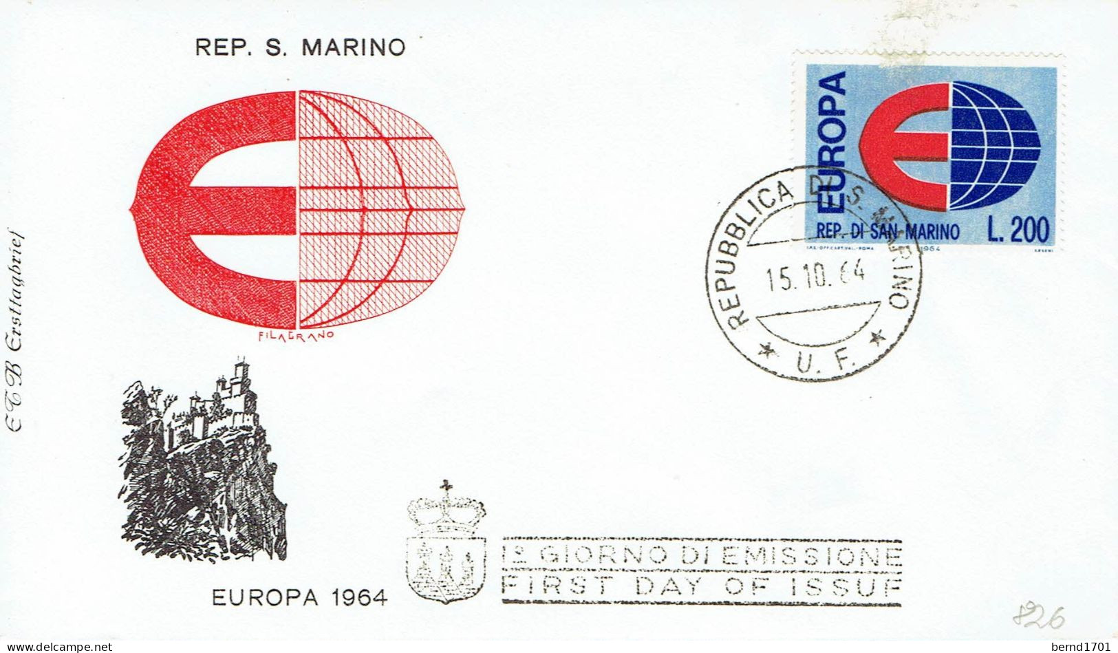 San Marino - Mi-Nr 826 FDC (K1822) - 1964