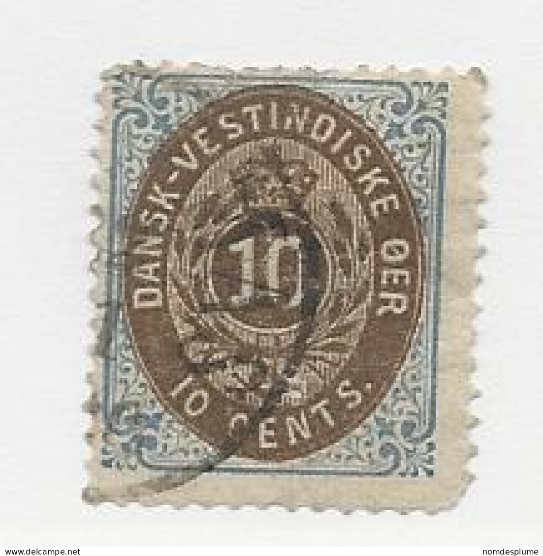 23815 ) Danish West Indies 1874 Dark Blue - Deens West-Indië