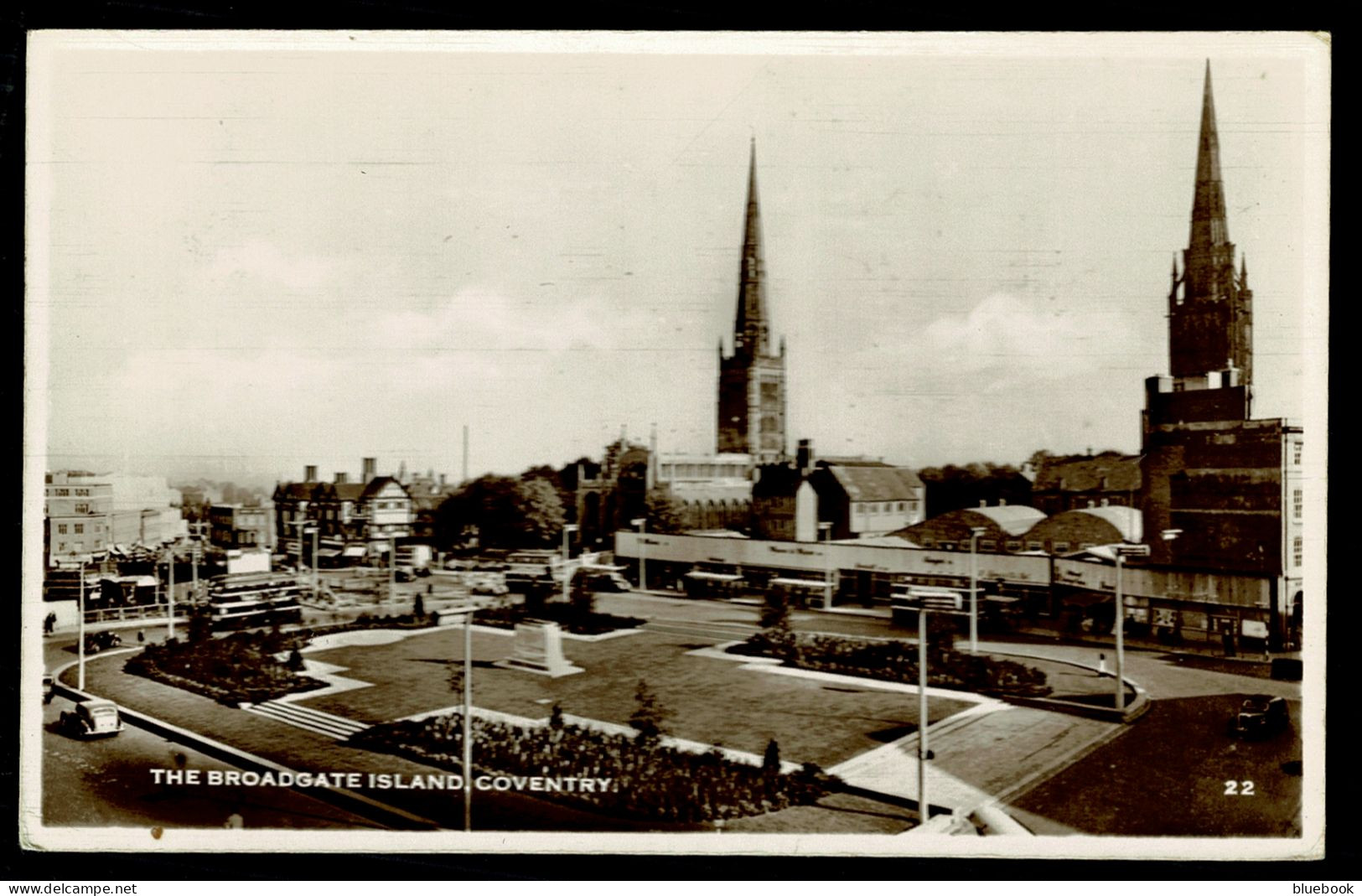 Ref 1625 - 1961 Real Photo Postcard - The Broadgate Island - Coventry Warwickshire - Coventry