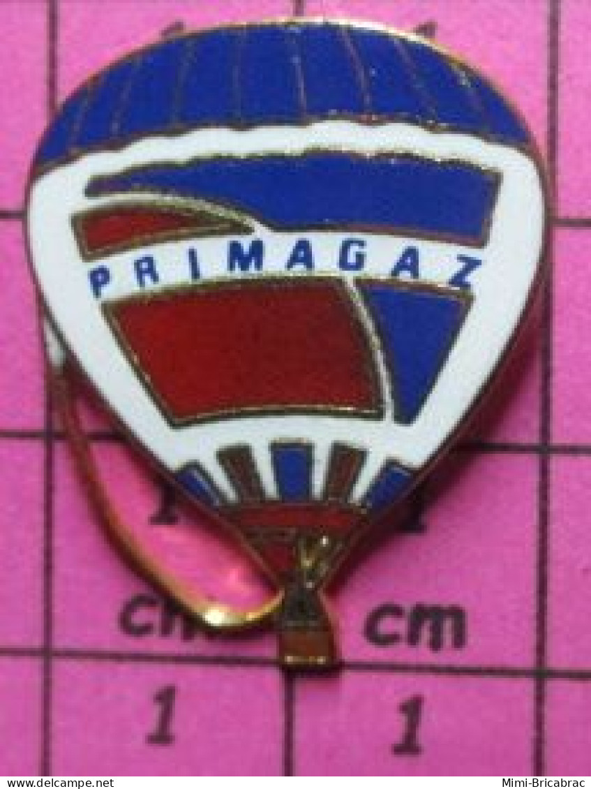 313C Pin's Pins / Beau Et Rare / MONTGOLFIERES / BALLON LIBRE TRICOLORE PRIMAGAZ - Luchtballons