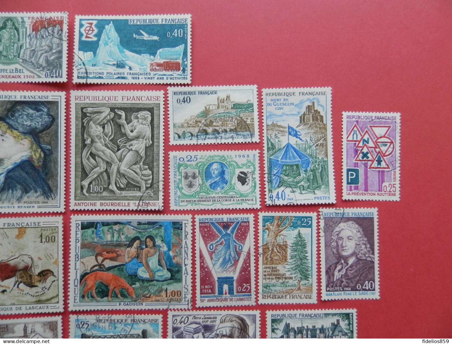 FRANCE : ANNEE COMPLETE 1968 SOIT 40TIMBRES OBLITERES QUALITE LUXE (VOIR PHOTOS) - 1960-1969