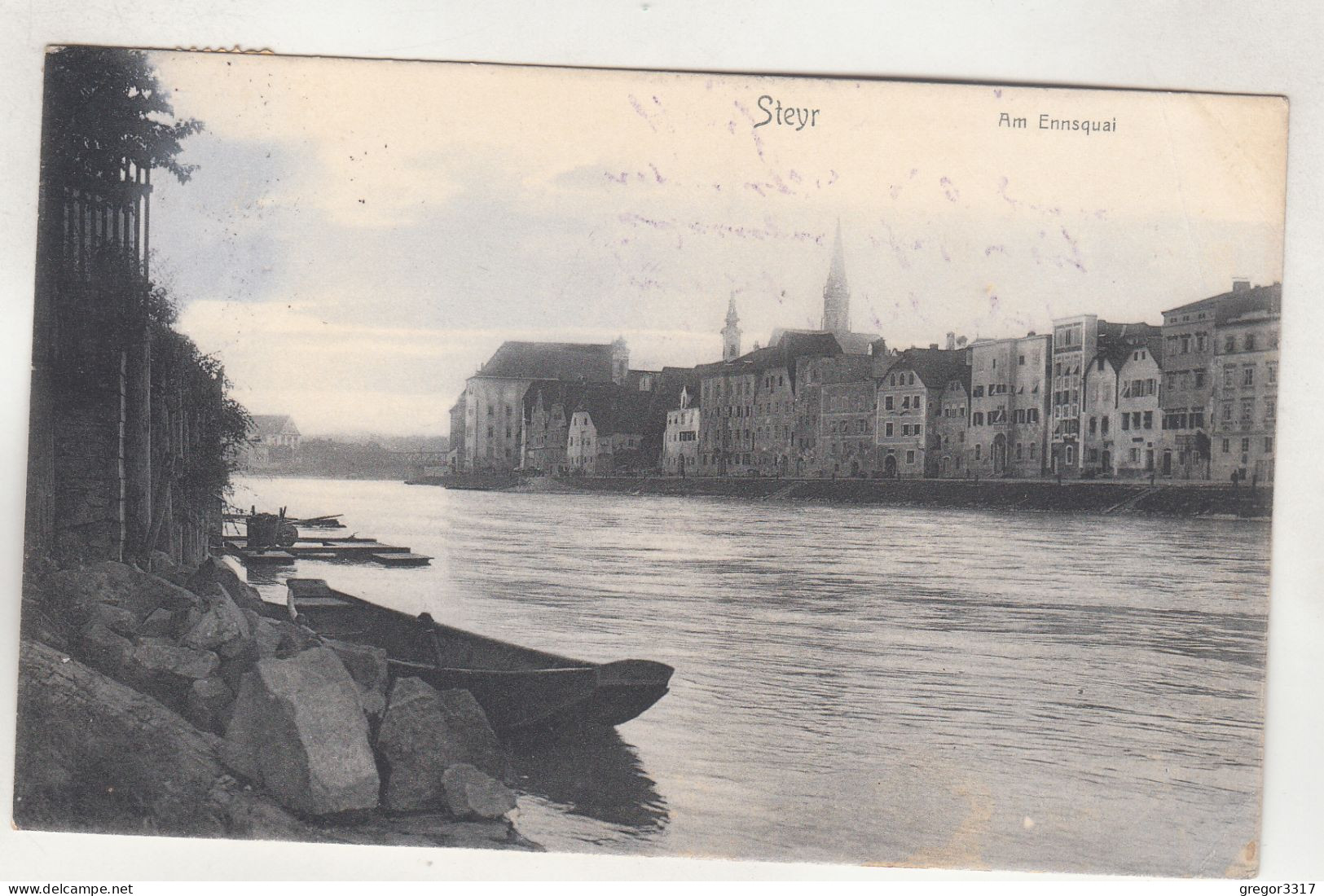 D3531) STEYR - Am ENNSQUAI - Häuser U. Boote 1907 - Steyr
