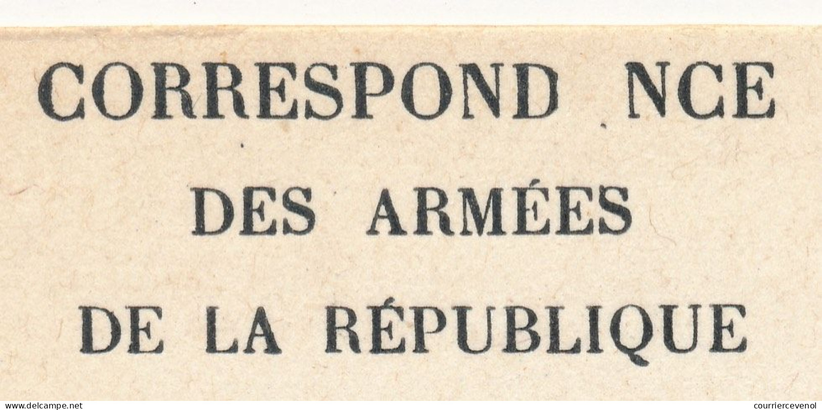 CPFM Officielle - Correspond Nce Des Armées De La République, Drapeaux Stern Pour Civils Mod B, Variété Manque Le A ... - Cartas & Documentos
