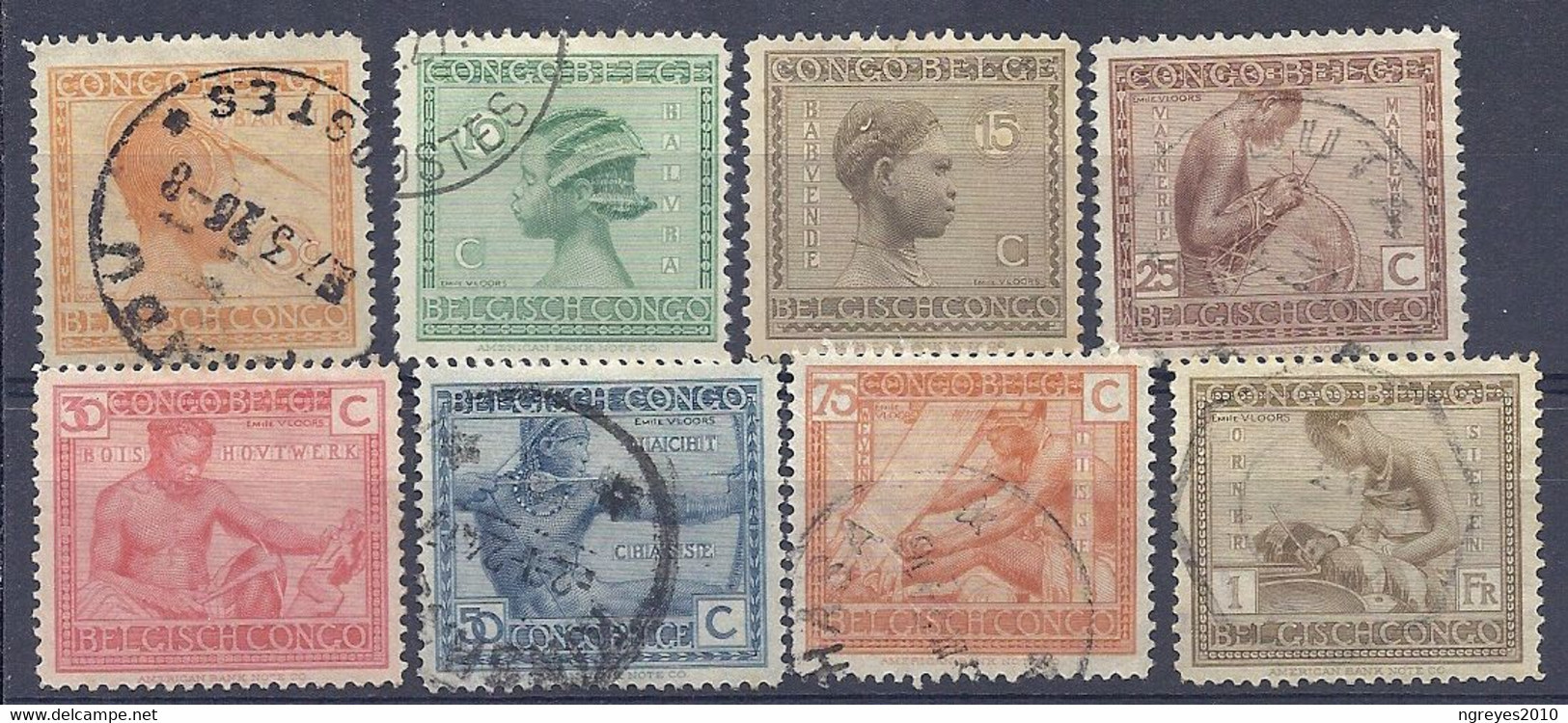 210038949  CONGO BELGA.  YVERT  Nº  106/8/+110/4  USED/MH - Ungebraucht