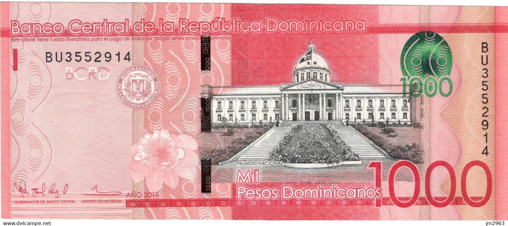 DOMINICAINE 1000 PESOS DOMINICANOS  VF 2015 BU3552914 - Dominicaanse Republiek