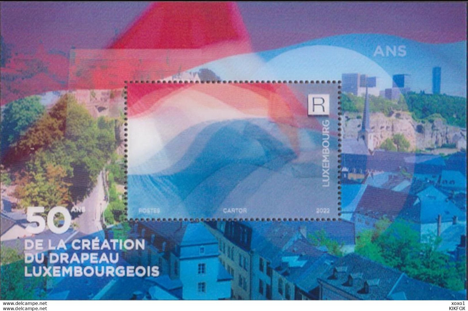 Luxembourg, Luxemburg  2022, MI 2309, 3D Block 47,  50 Jahre National-Flagge, POSTFRISCH, NEUF - Neufs