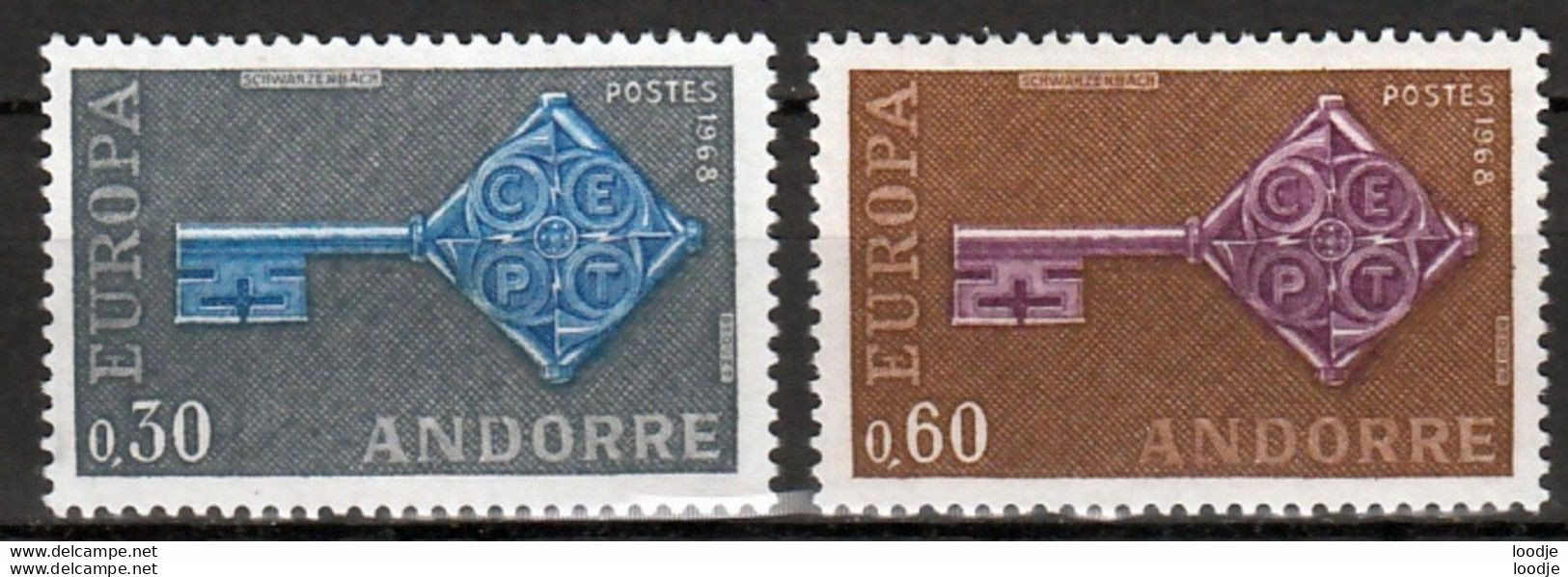 Frans Andorra  Europa Cept 1968 Postfris - 1968