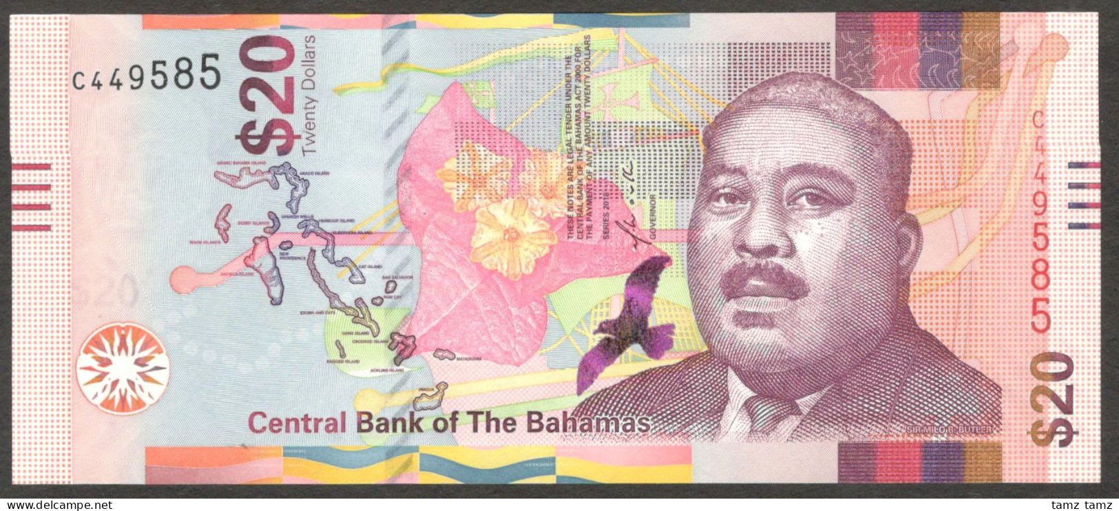 Bahamas 20 Dollars Sir Milo B. Butler 2018 UNC - Bahamas