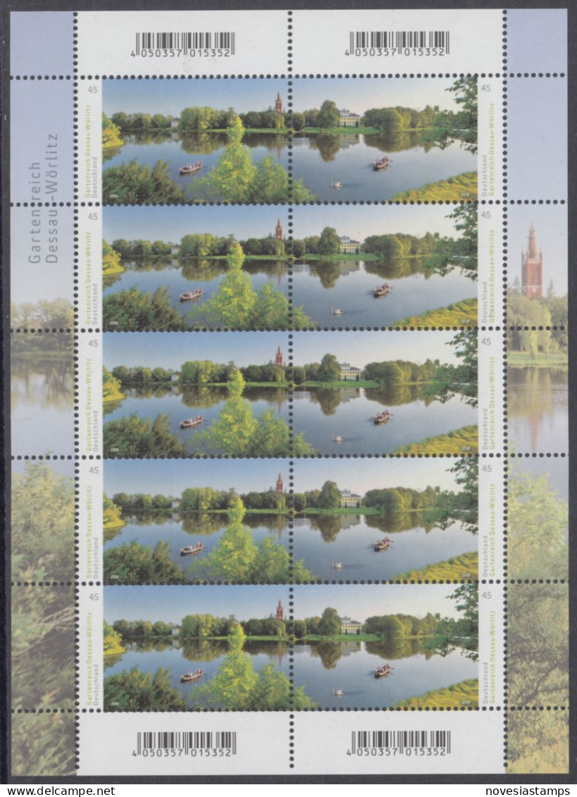 !a! GERMANY 2018 Mi. 3401-3402 MNH SHEET(10) - Garden Kingdom Dessau-Wörlitz - 2011-2020