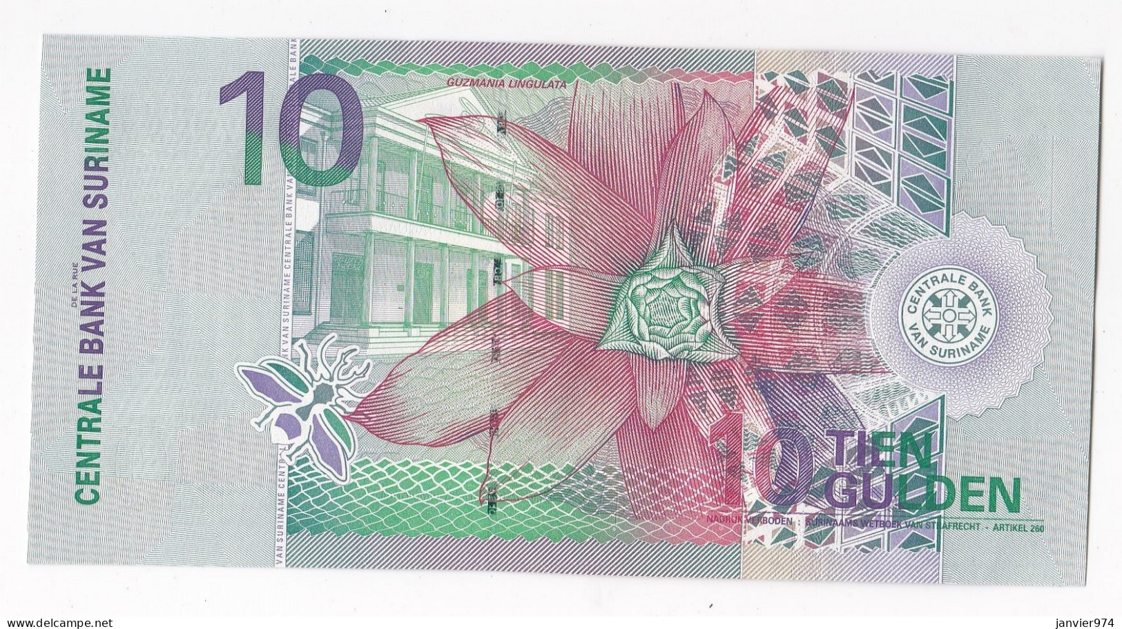 Suriname 10 Gulden 2000 , N° AR 478681, UNC - Surinam