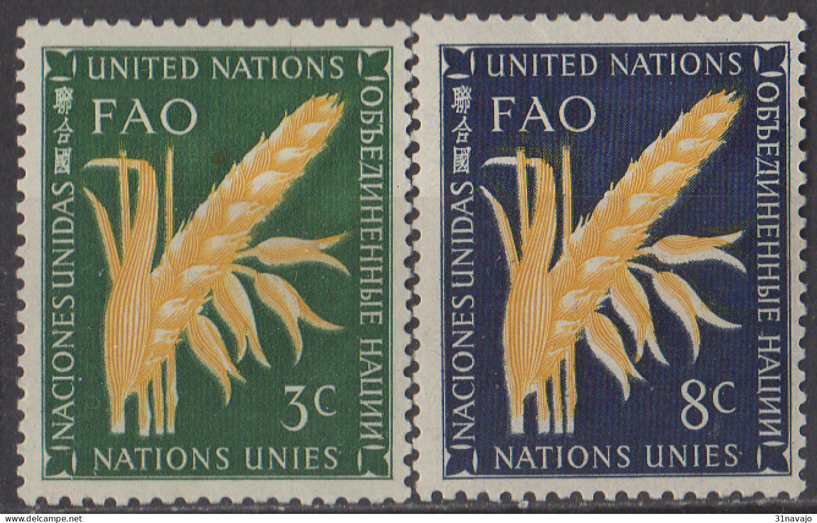 NATIONS UNIES (New York) - Organisation Pour L'alimentation Et L'agriculture - Ungebraucht