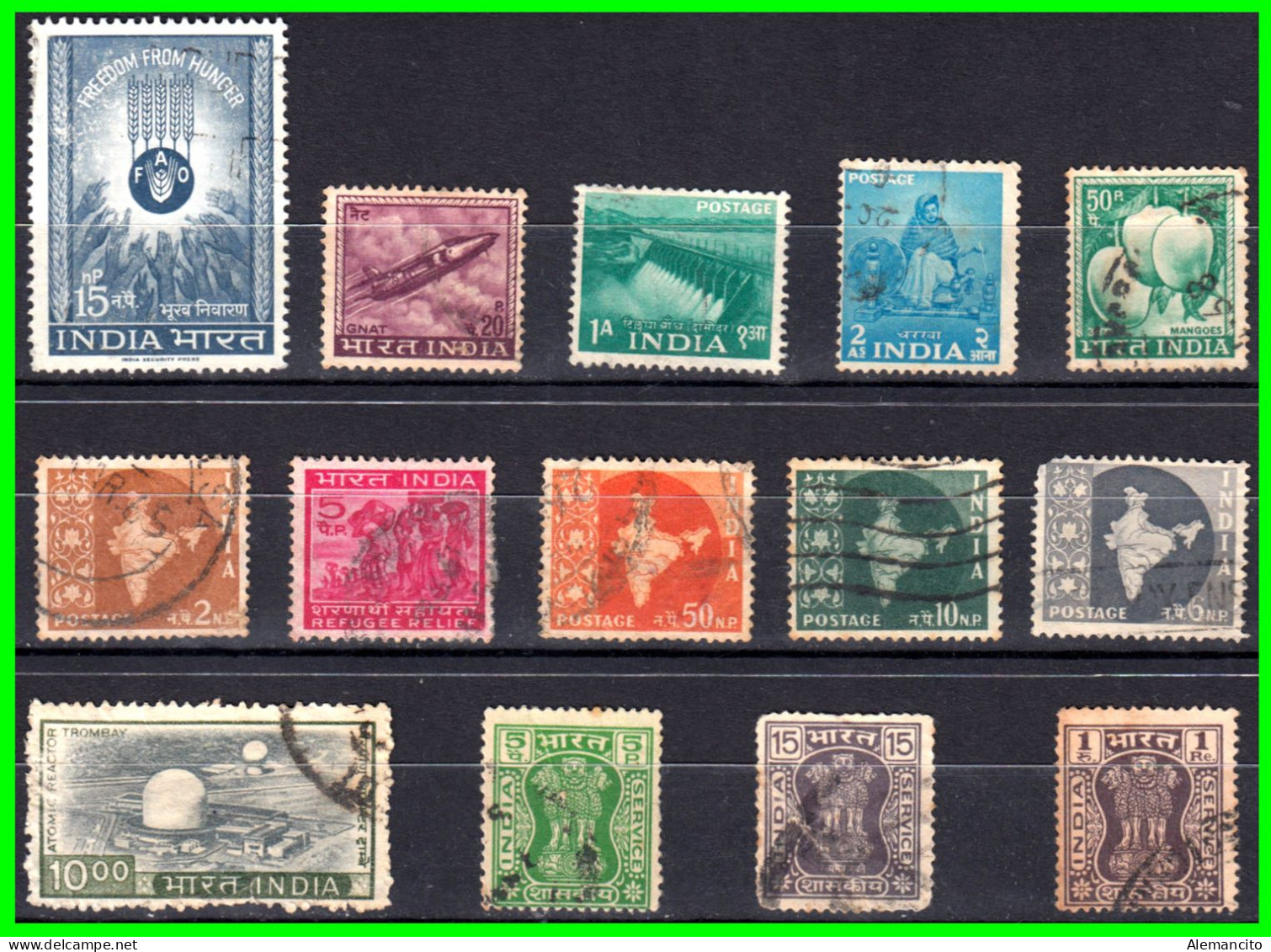 INDIA – ( ASIA ) – LOTE 14 SELLOS DIFERENTES AÑOS Y VALORES - Used Stamps