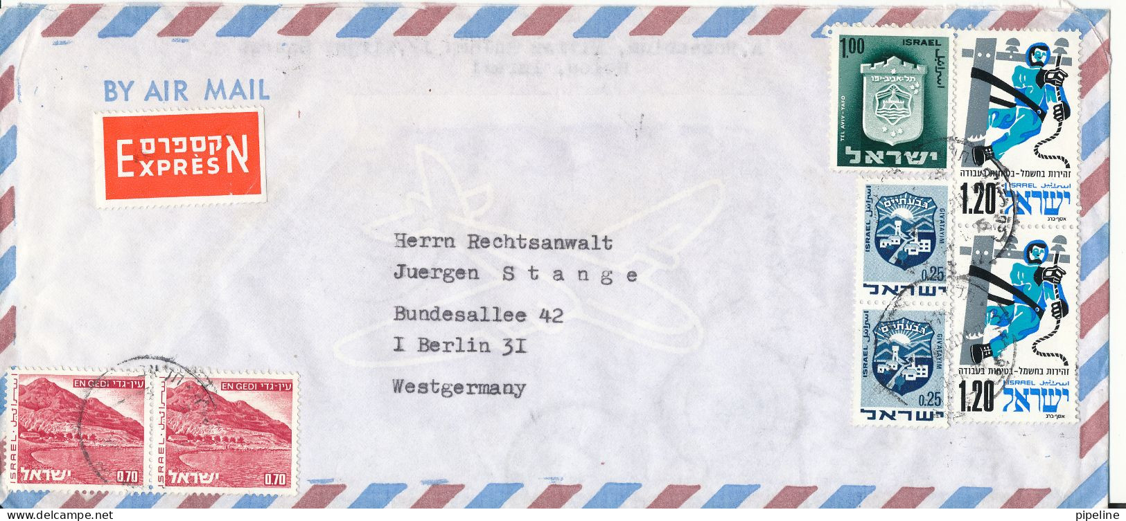 Israel  Express Air Mail Cover Sent To Germany 29-1-1975 - Poste Aérienne