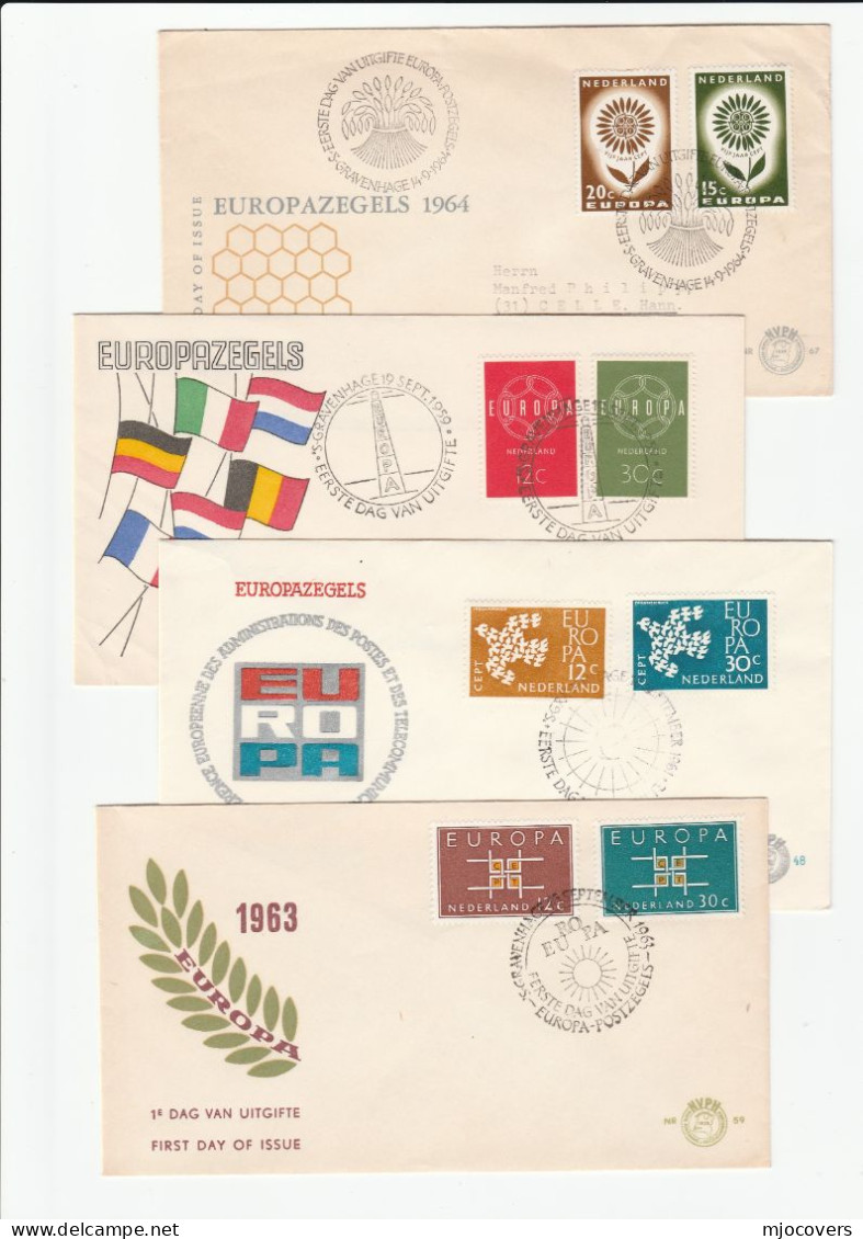 EUROPA - 1950s -1960s FDCs Netherlands Stamps Fdc Cover - Collections
