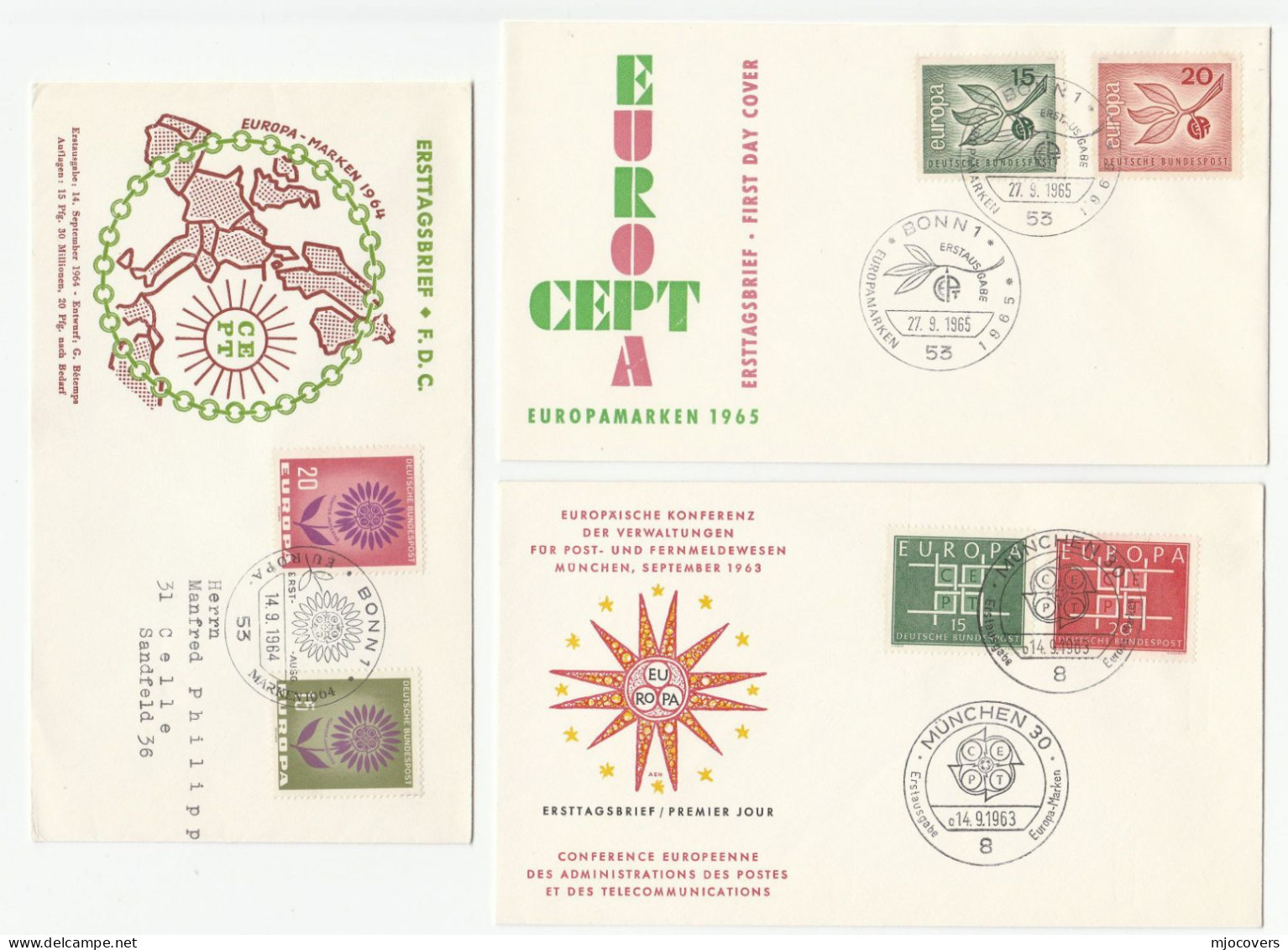 EUROPA - 1960s FDCs West GERMANY Fdc Stamps Cover - Collections