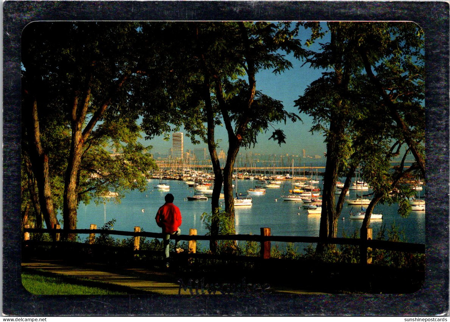 Wisconsin Milwaukee Quiet Moment Overlooking Placid Harbor Viewing Sailboats - Milwaukee