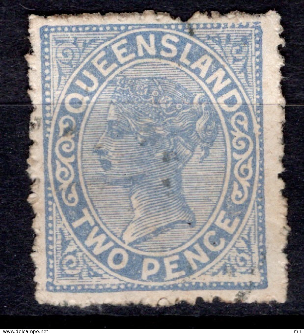 1882 Two Pence Blue (W6, Perf 12) SG 180 (T12) Cat £1.00 - Oblitérés