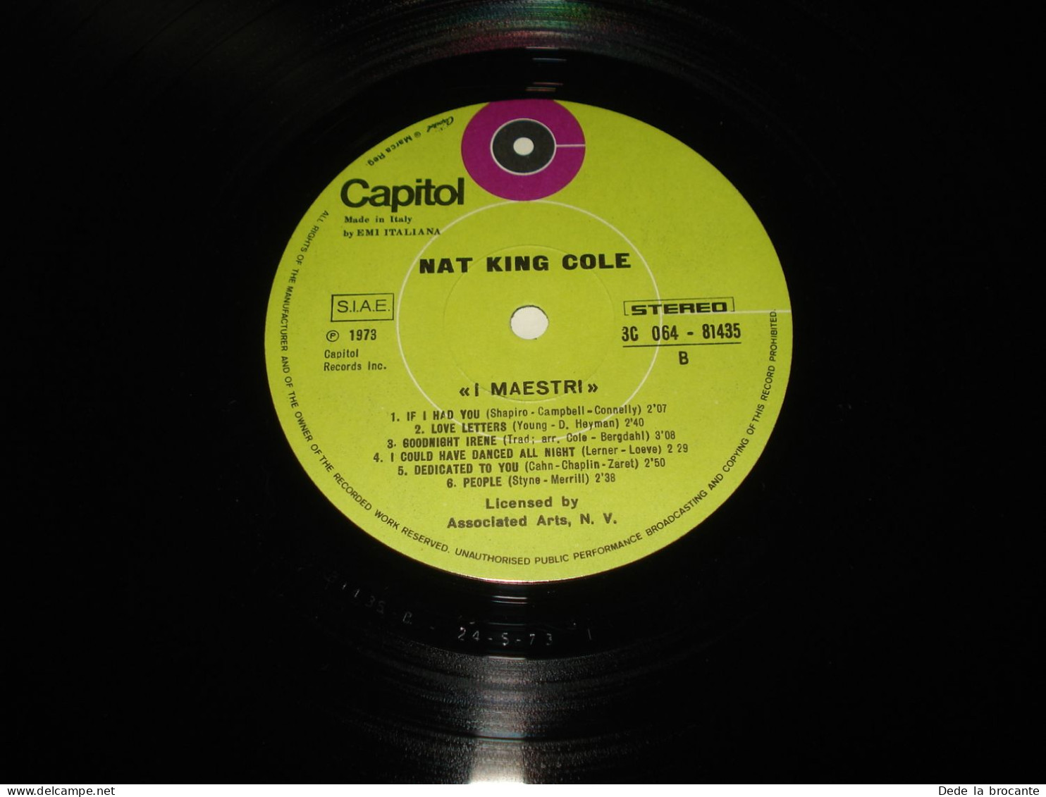B9 / Nat King Cole  - Capitol Records  - 3C 064-81435 - Italy  1973  M/EX - Jazz