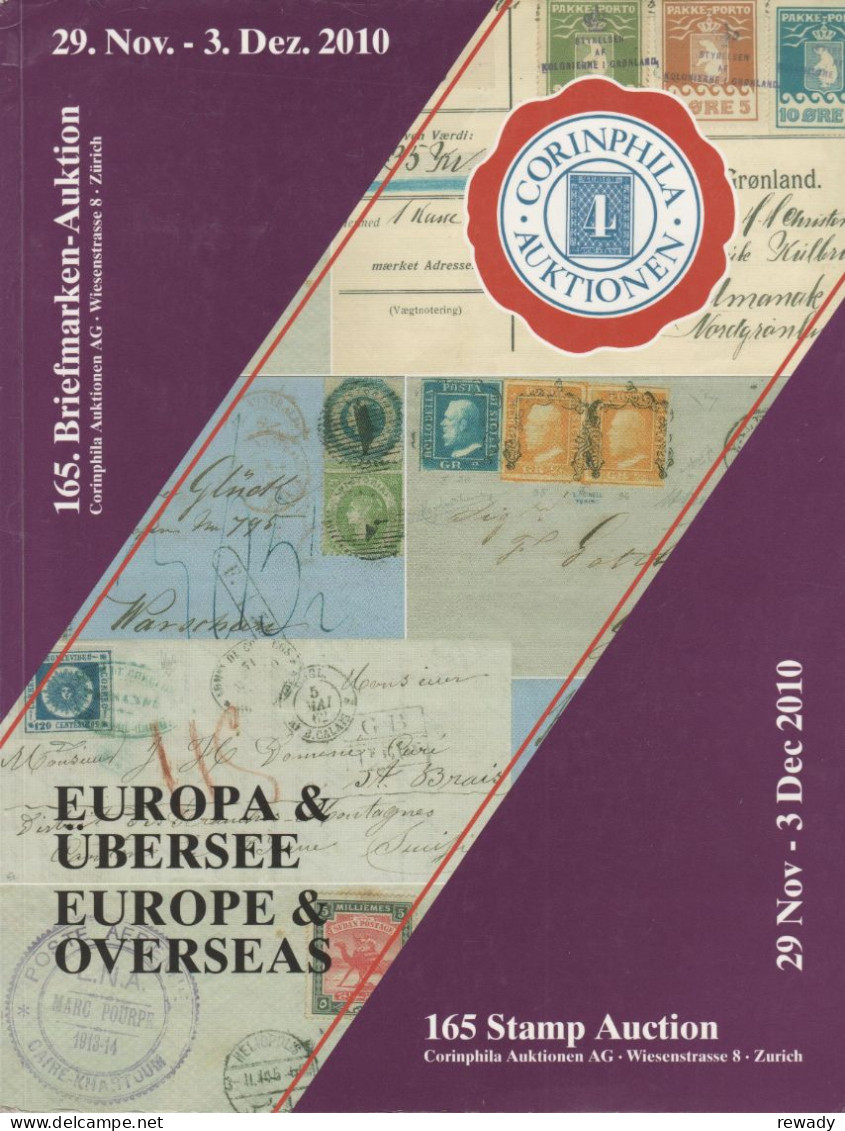 Corinphila Auktionen - 165 Corinphila Stamp Auction - Europa & Ubersee - Europe & Overseas / 29 Nov - 3 Dec 2010 - Catalogues De Maisons De Vente