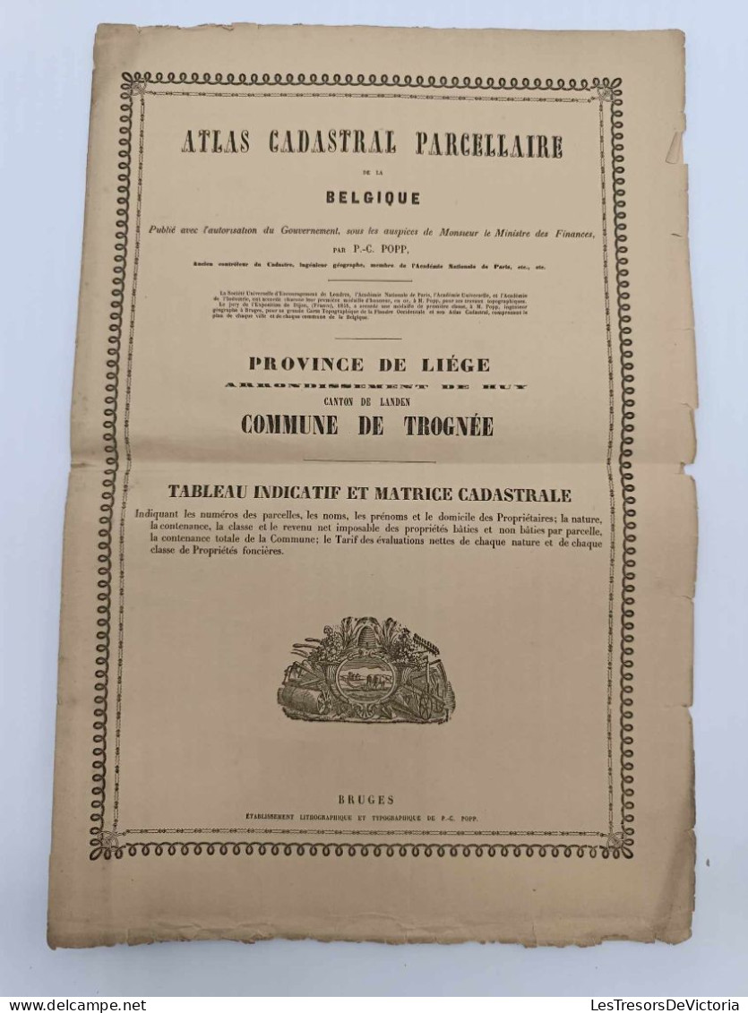 Vieux Papiers - Atlas Cadastral Parcellaire De La Belgique - Province De Liège - Canton De Landen - Commune De Trognée - Andere Plannen