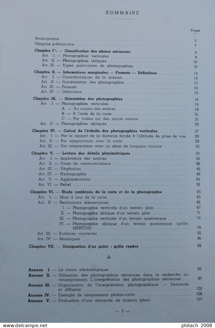 Manuel De Lecture De Photographies Aériennes Fin Années 50 - Other & Unclassified