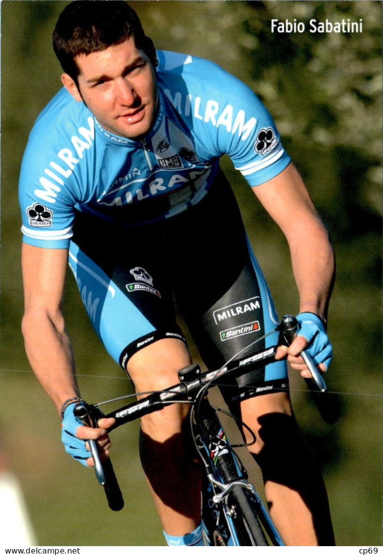 Carte Cyclisme Cycling Ciclismo サイクリング Format Cpm Equipe Cyclisme Pro Team Milram Fabio Sabatini Italie Superbe.Etat - Cycling