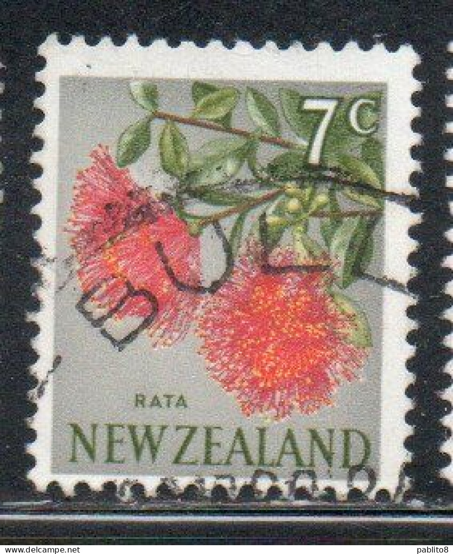 NEW ZEALAND NUOVA ZELANDA 1967 1970 FLORA RATA FLOWER 7c USED USATO OBLITERE' - Oblitérés