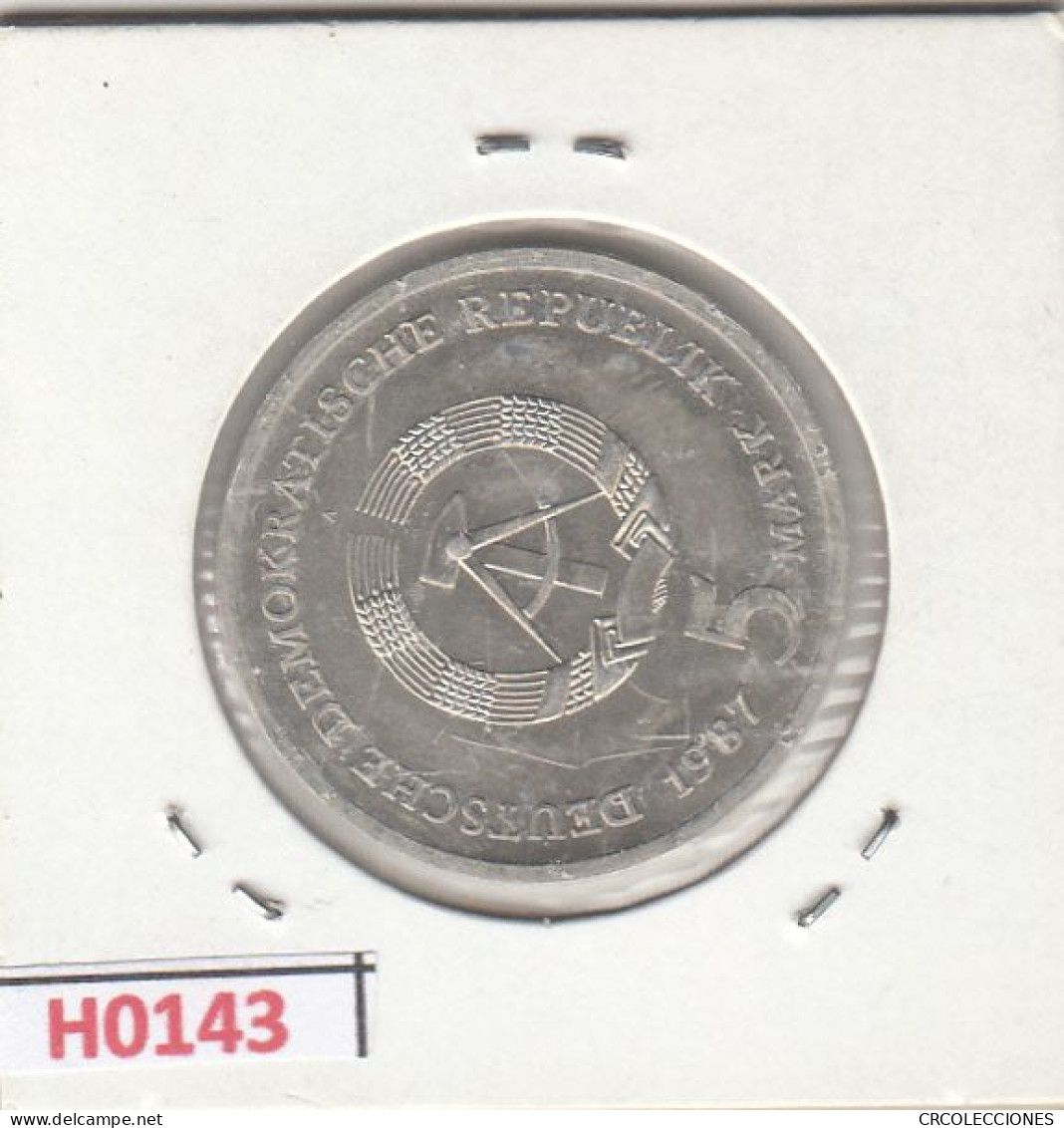 H0143 MONEDA ALEMANIA DDR 5 MARCOS 1987 MBC - Altri & Non Classificati