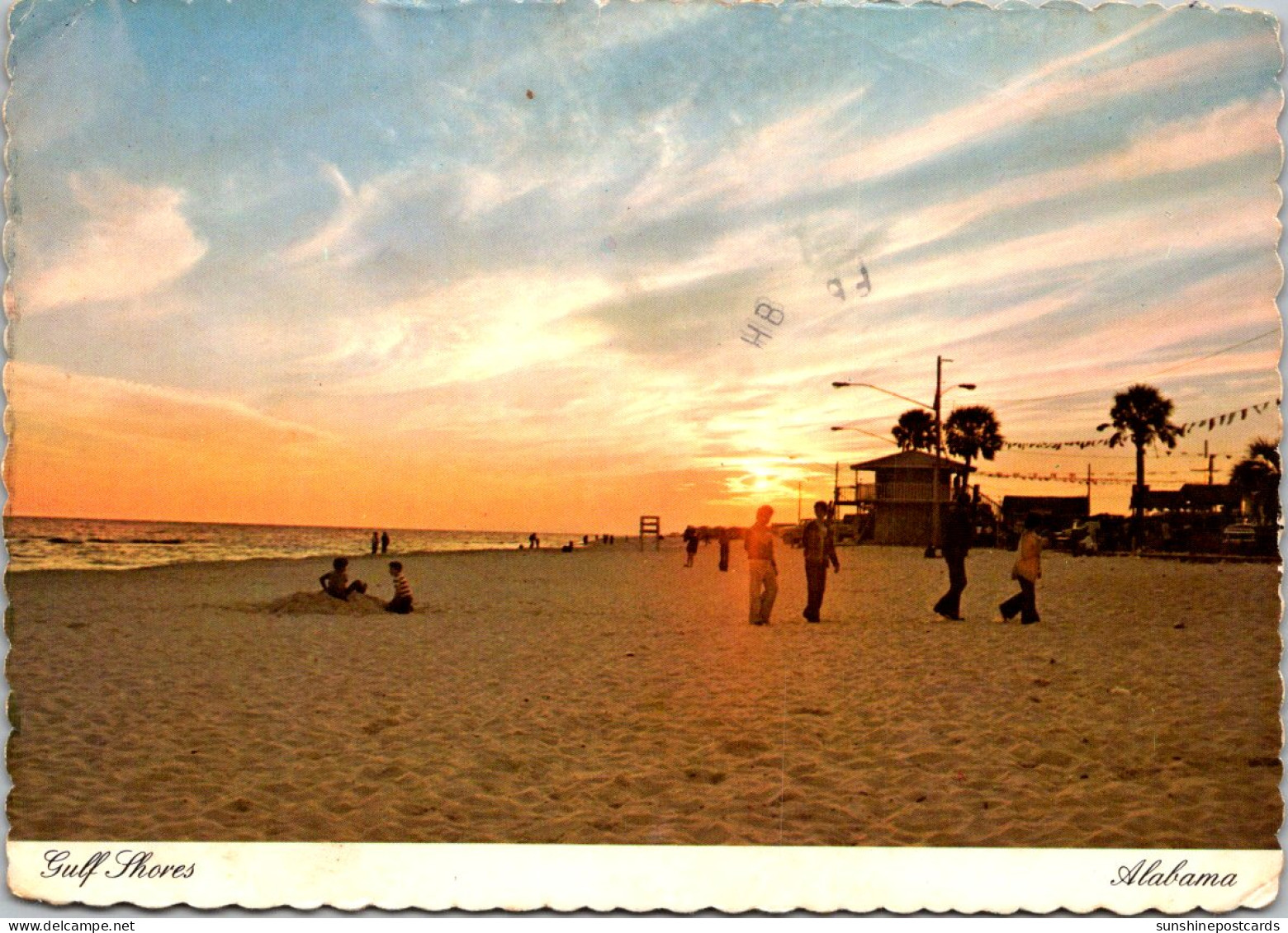 Alabama Gulf Shores Beach Scene At Sunset 1979 - Other & Unclassified