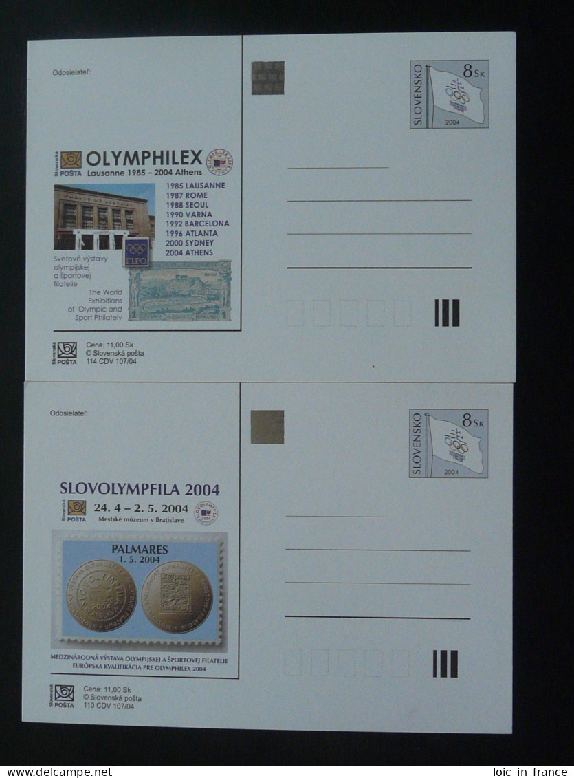 Entier Postal Stationery Card (x2) Jeux Olympiques Olympic Games Slovakia 2004 - Cartoline Postali