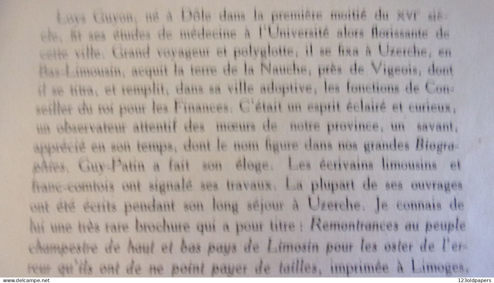 LIMOUSIN 1921 REVUE SCIENTIFIQUE  LOYS GUYON HISTOIRE DE LOUP NE A DOLE FIXE A UZERCHE CHATEAU NAUCHE VIGEOIS CORREZE - Limousin