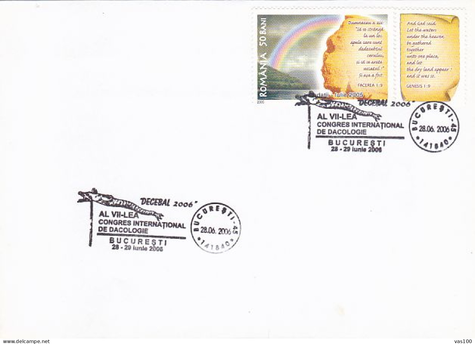 BUCHAREST DACOLOGY CONGRESS POSTMARKS, 2005 FLOODS STAMP ON COVER, 2006, ROMANIA - Covers & Documents