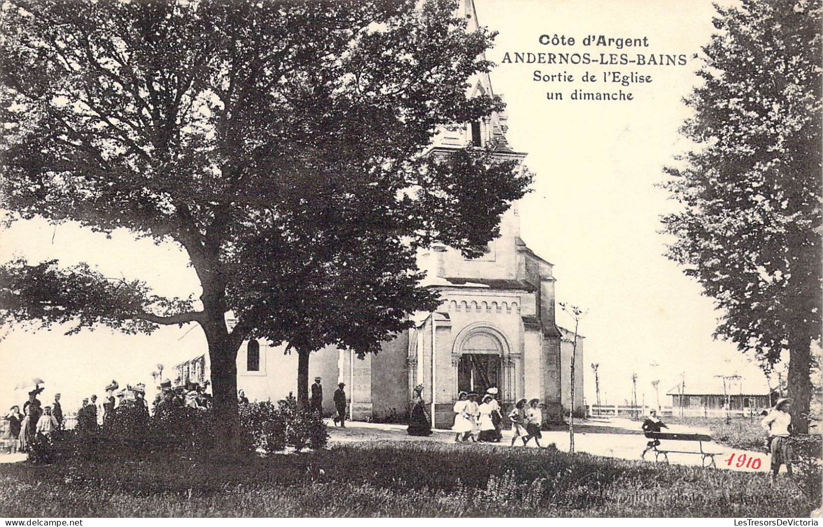 FRANCE - 33 - ANDERNOS LES BAINS - Sortie De L'Eglise Un Dimanche - 1910 - Carte Postale Ancienne - Andernos-les-Bains