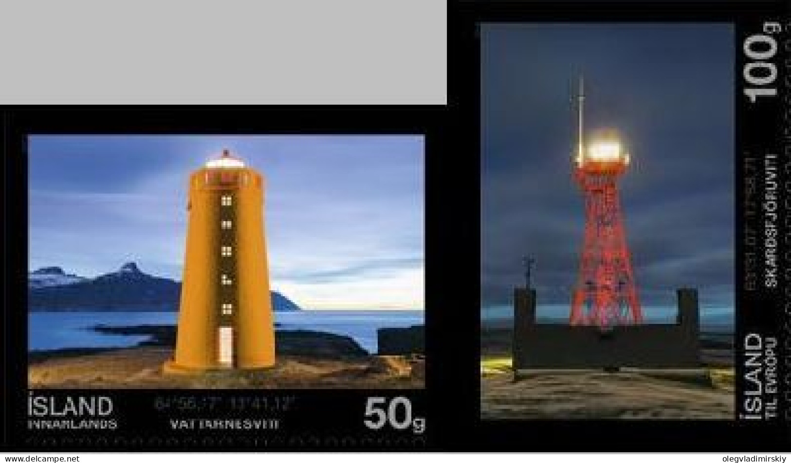 Iceland Island Istande 2013 Lighthouses Set Of 2 Stamps Mint - Ungebraucht