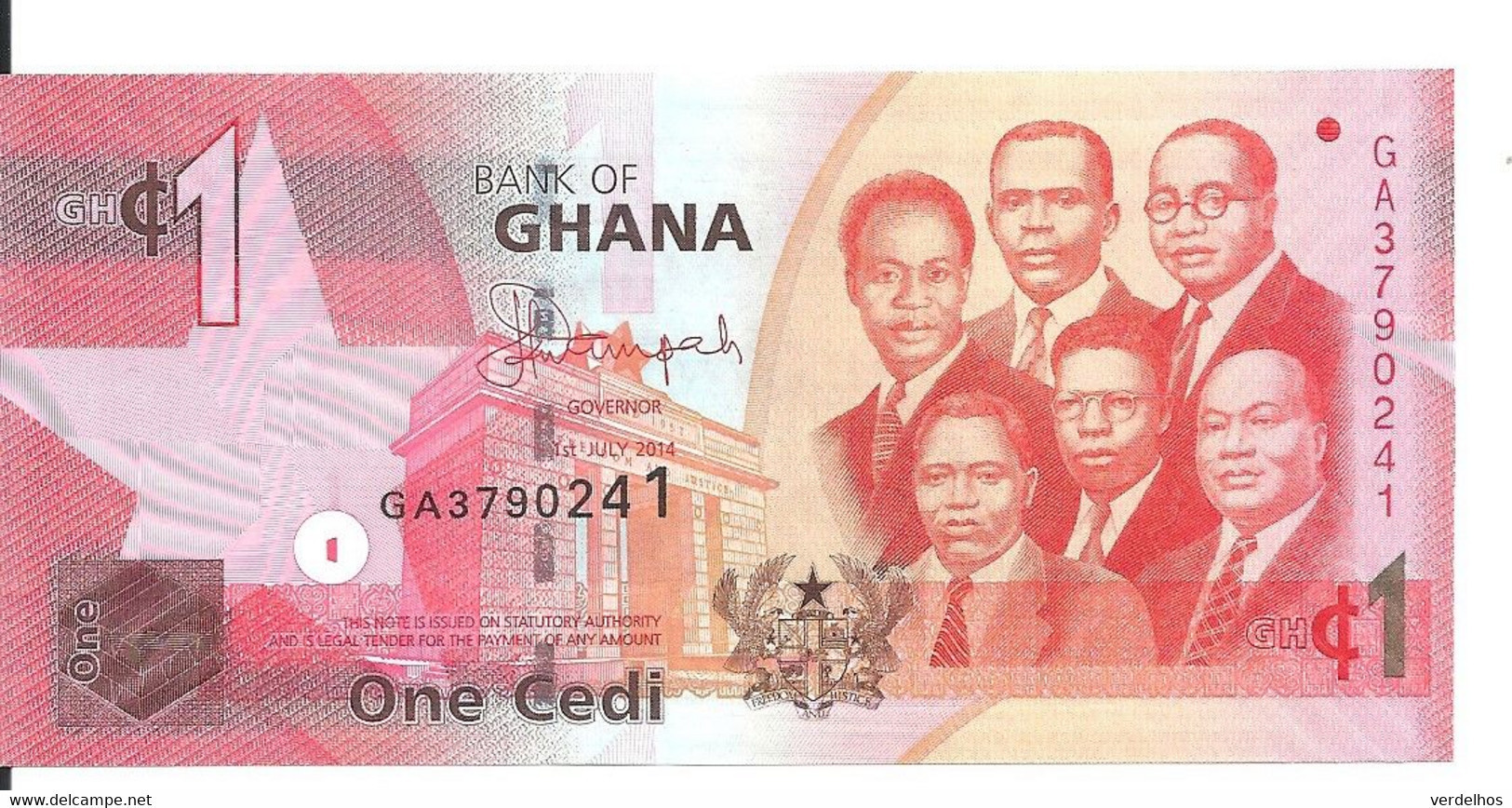 GHANA 1 CEDI 2014 UNC P 37 E - Ghana