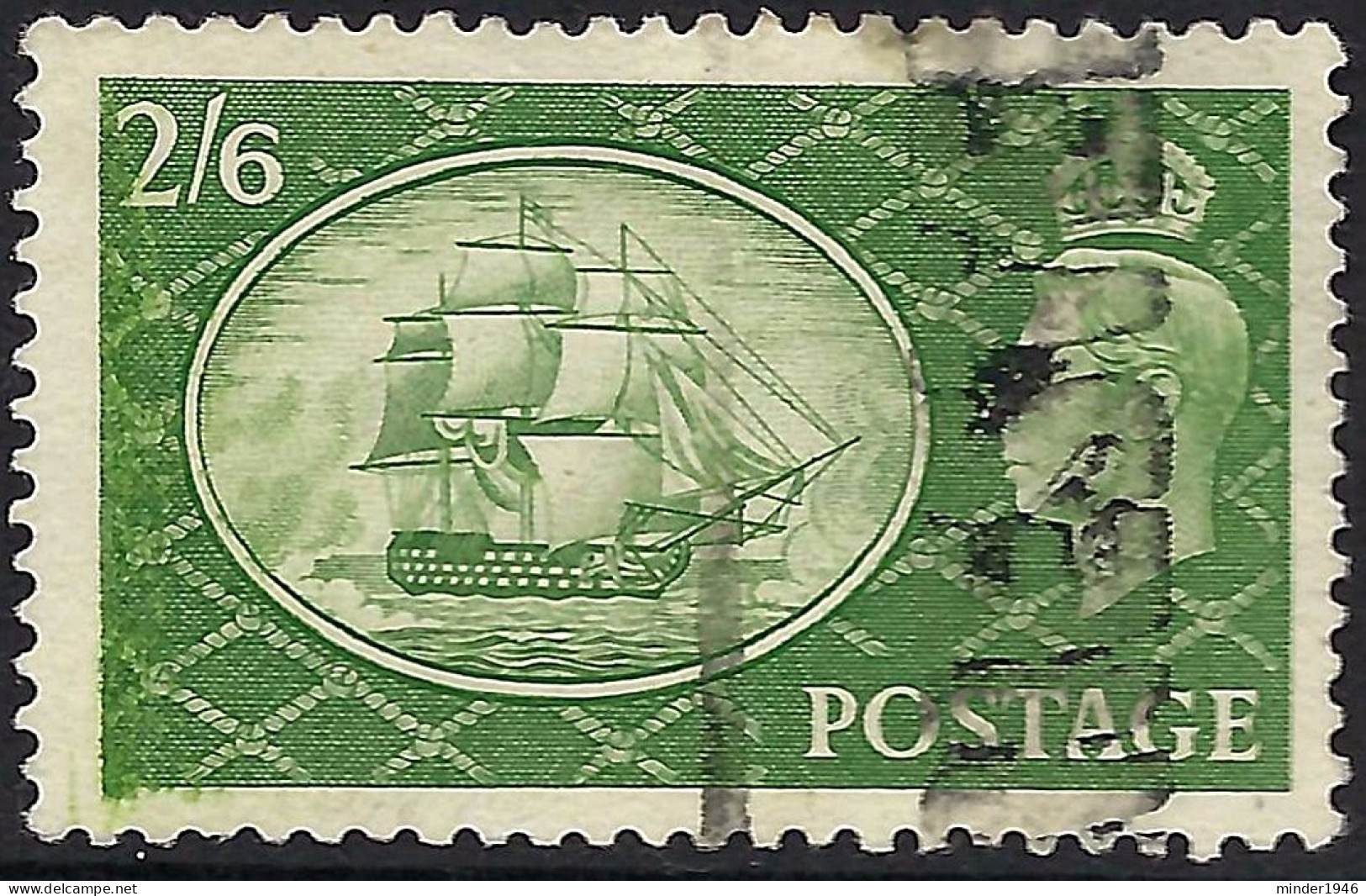 GREAT BRITAIN 1951 KGVI 2/6s Yellow-Green SG509 FU - Nuevos