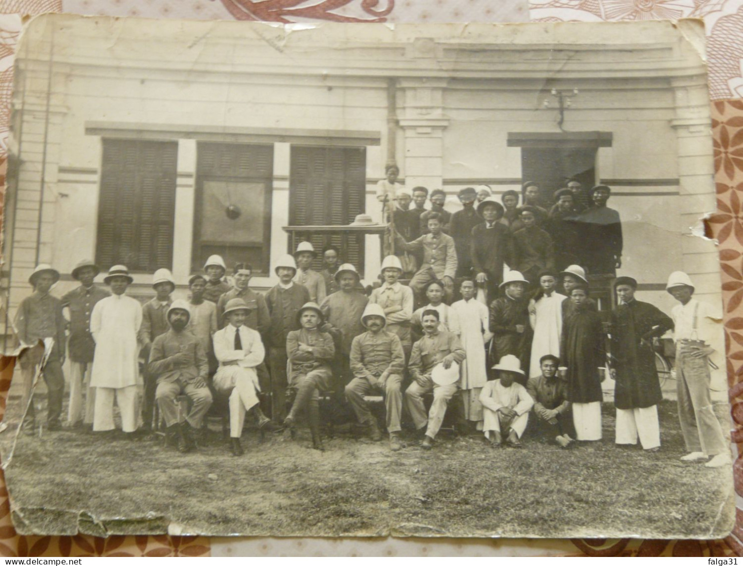 Photo Indochine Cambodge 22X16.5cm. Militaria Troupe Coloniale Et Cambodgiens - Azië