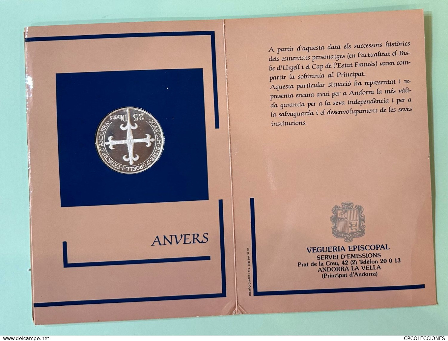 CREXP296 CARTERA MEDALLA ANDORRA 7º CENTENARIO DEL SEGON-PAREATGE 1988 NUEVA - Professionnels/De Société