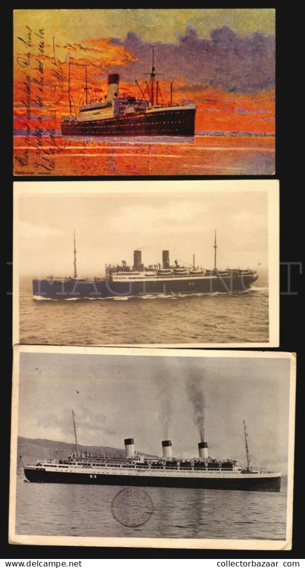 Germany Steamer Transport Sea Ship Boat Lot Of 9 Postcards HSDG Polonio Olivia - Collections & Lots