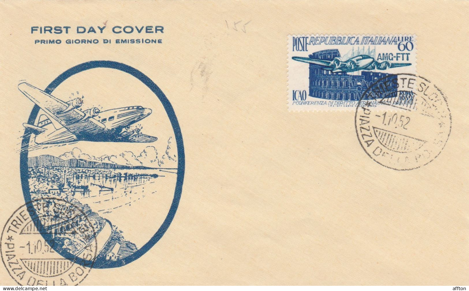 Trieste AMG-FTT Italy 1952 FDC - Poststempel