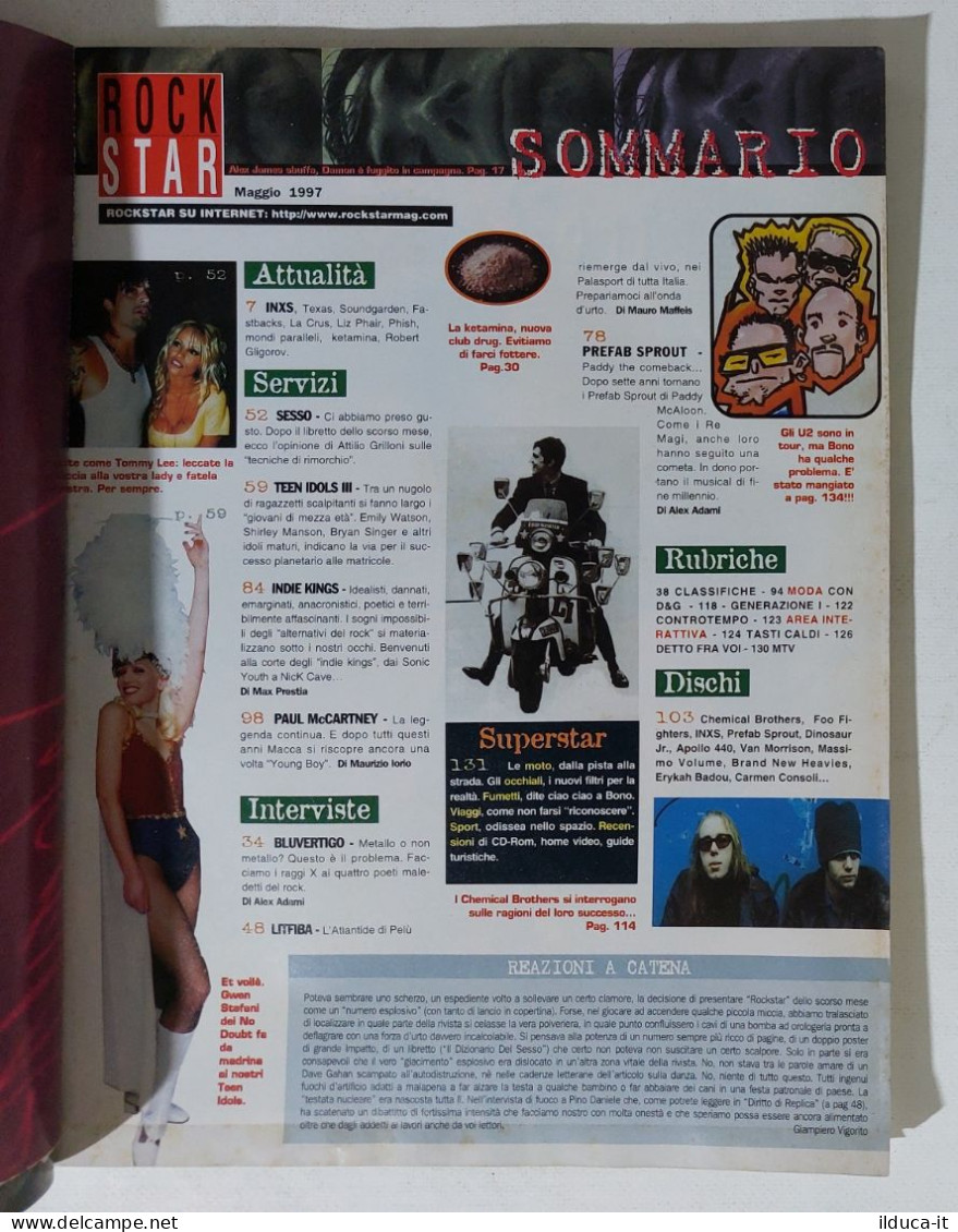 39829 Rockstar 1997 n. 5 - Litfiba / Foo Fighters / Inxs + Poster Pino Daniele