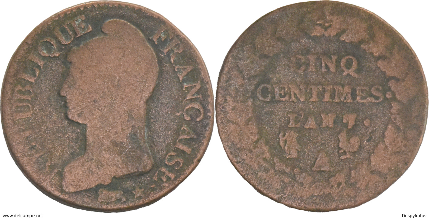 France - 2 Monnaies 5 Centimes Dupré - 13-209 - 1795-1799 French Directory