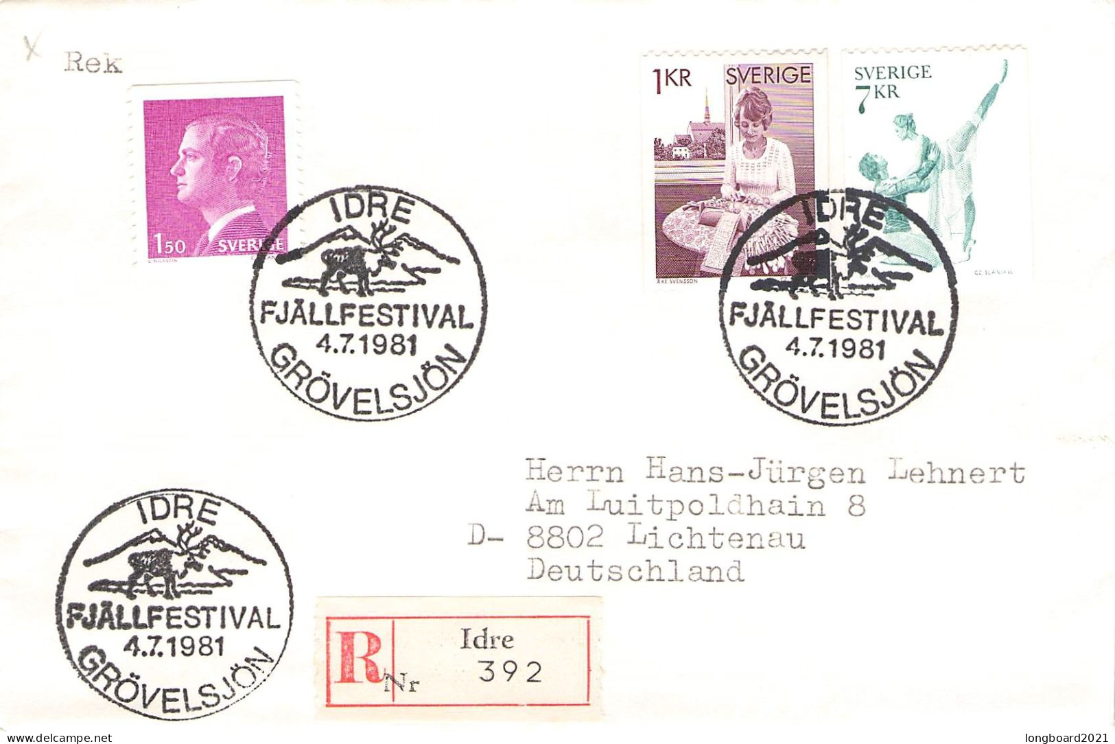 SWEDEN - REGISTERED MAIL 1981 IDRE - DE / 2101 - Briefe U. Dokumente