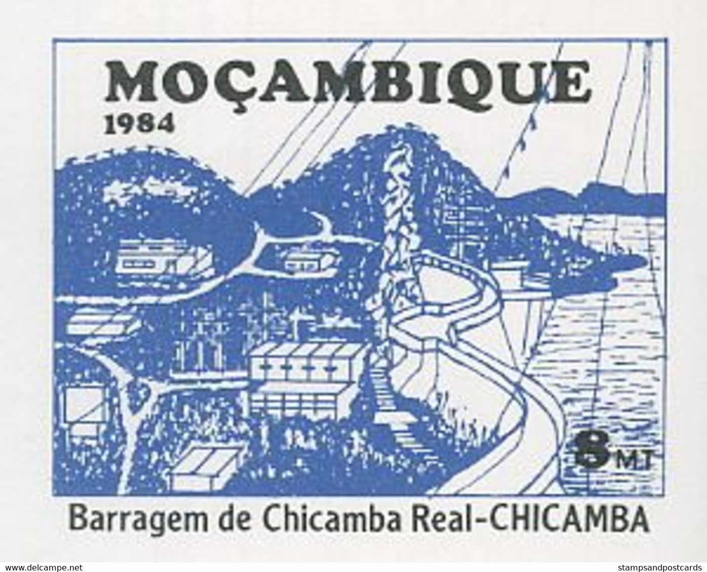 Mozambique Entier Postal Aerogramme 1984 Eau Barrage Moçambique Postal Stationary Water Dam - Acqua