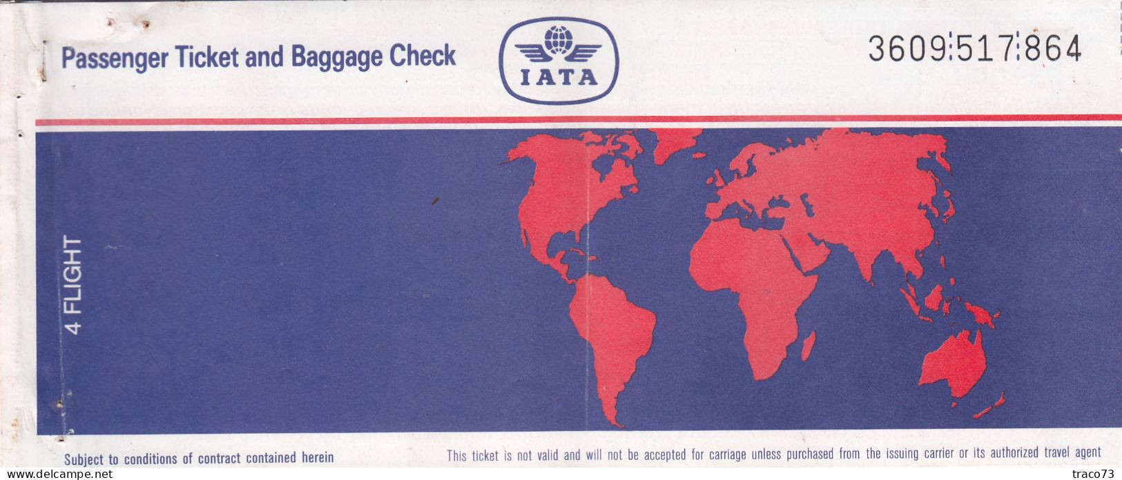 INTERNATIONAL AIR TRANSPORT ASSOCIATION - IATA /  BIGLIETTO  _ PASSENGER TICKET  _ 1989 - Mondo