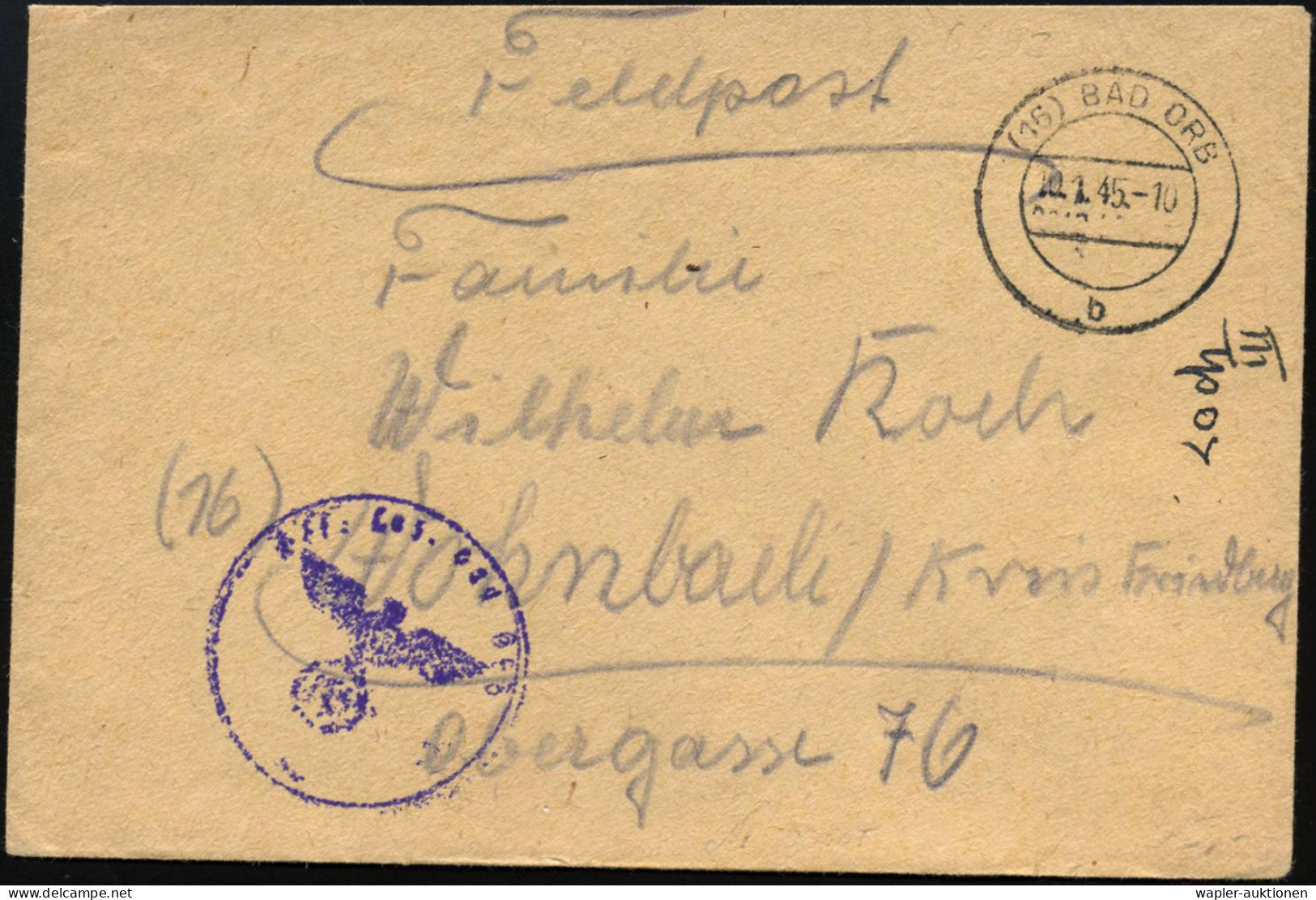 ÜBERROLLER / SPÄTE POST (Januar Bis 8.5.1945) - LATE MAIL (until May 8th, 1945) - POSTE TRES TARD (jusque à  8 Mai 1945  - 2. Weltkrieg