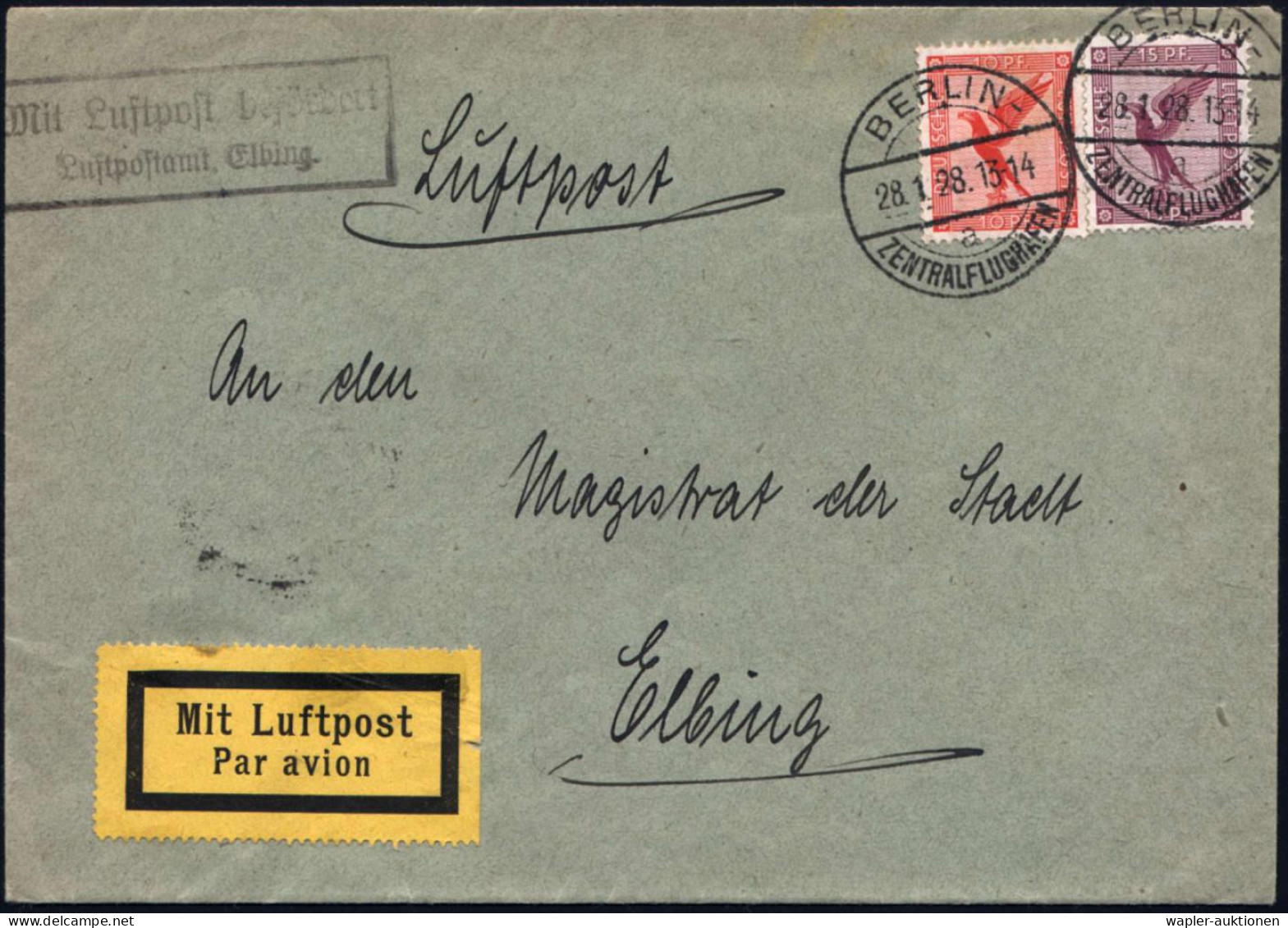 DEUTSCHE FLUGBESTÄTIGUNGSSTEMPEL - GERMAN AIR MAIL ARRIVAL POSTMARKS - OBLITERATION DE L'ARRIVEE (PORTS D'AVION) - ANNUL - Sonstige (Luft)