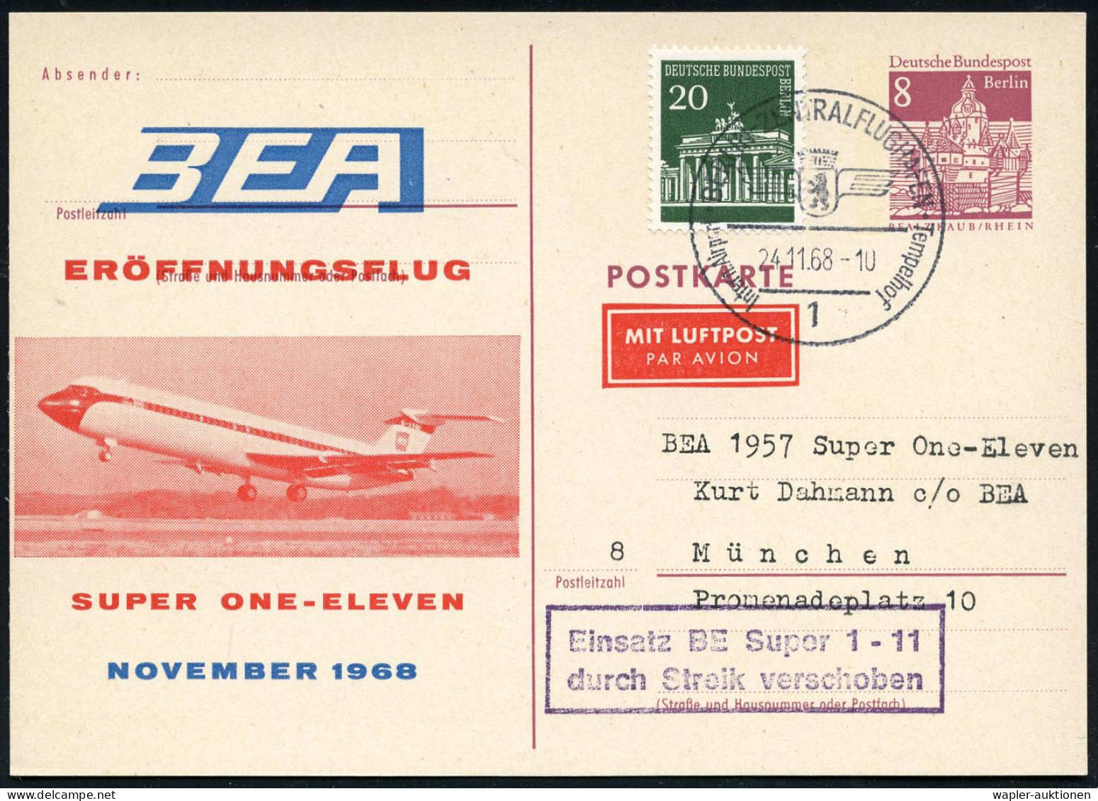 KATASTROPHENPOST / AUSFALLSTEMPEL - CRASH MAIL / CANCELLED FLIGHTS - VOLS CATASTROPHE / VOLS PAS LIEU - POSTA DI CATASTR - Flugzeuge