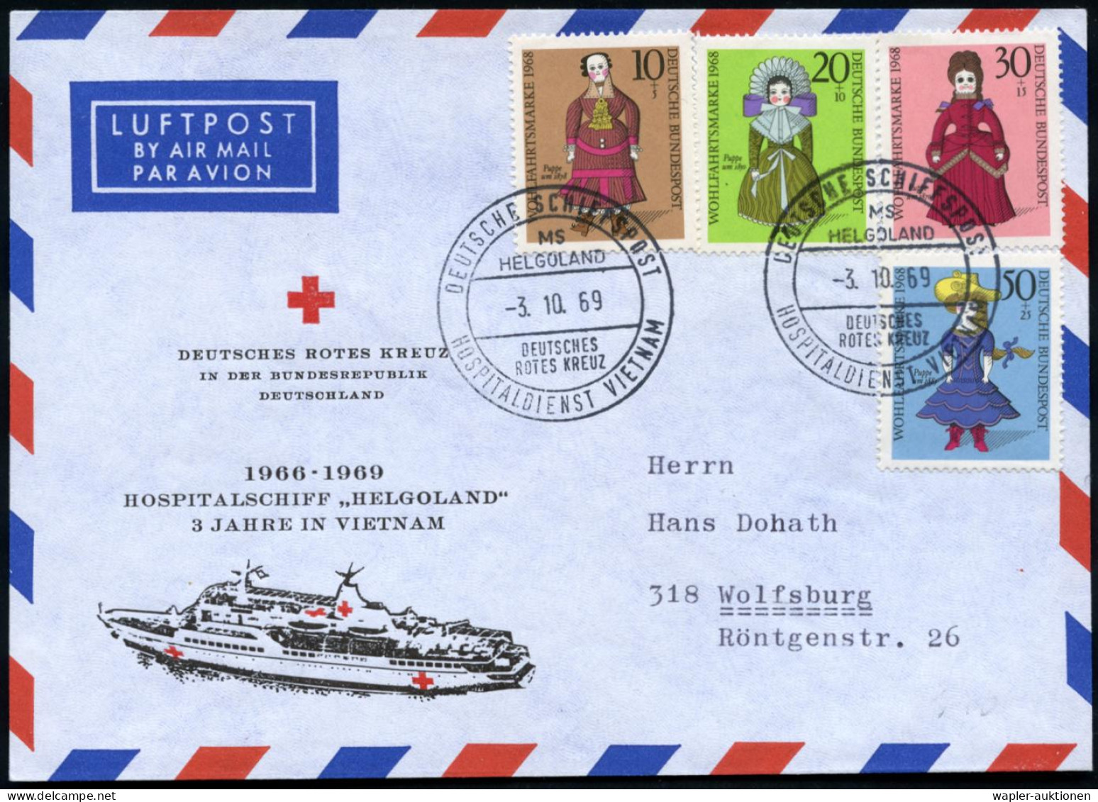 AMTLICHE DEUTSCHE SCHIFFSPOST (BPA): B.R.D. - GERMAN SEA-OST OFFICES: F.R.G. - BUREAU DE POSTE A BORD: R.F.A. - POSTA DI - Schiffahrt