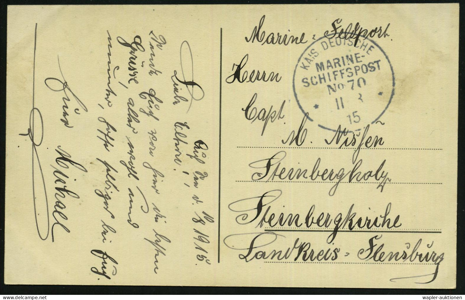 DEUTSCHE MARINESCHIFFSPOST I. WK. (1914 -18) - GERMAN NAVAL SEA POST OFFICE  WW.I (1914 -18) - POSTE NAVALE ALLEMANDE G. - Maritime